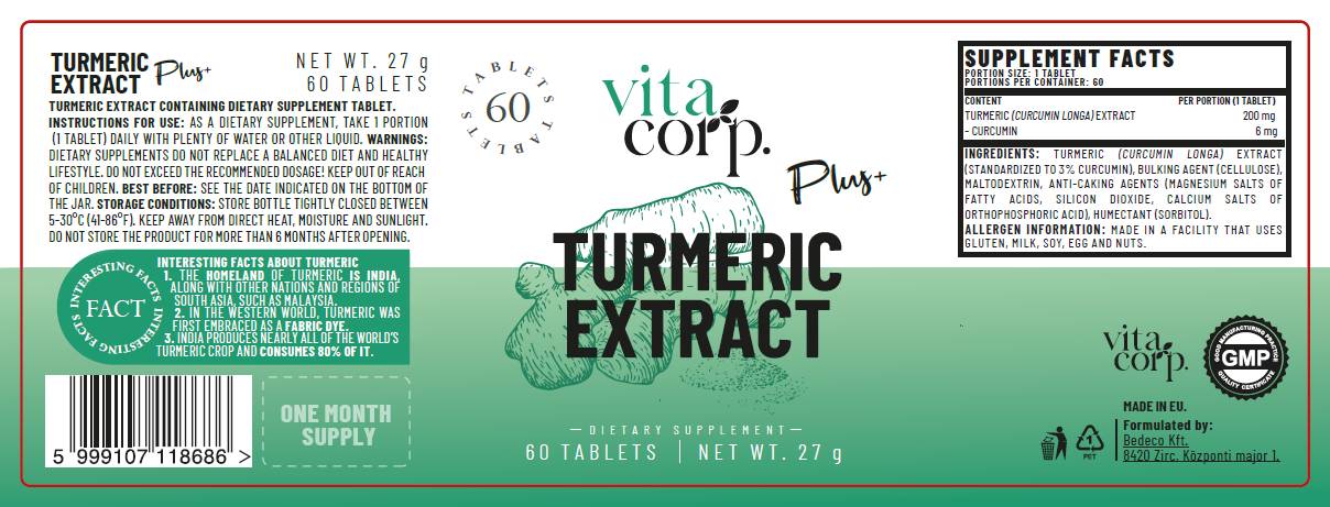 Turmeric Extract 200 mg - 60 Tablets