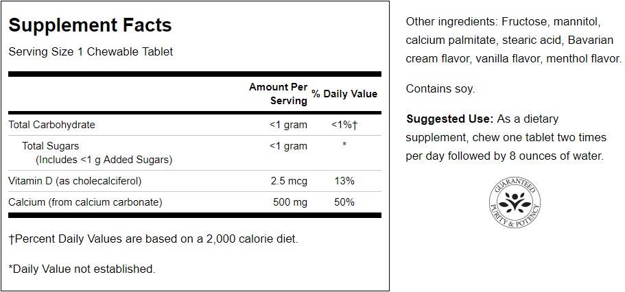 Chewable Calcium 100 Chewing Tablets