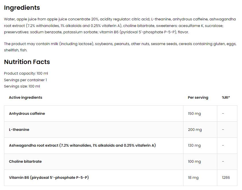 Braintus Focus Shot | Energy & Brain Support - 20 x 100 мл