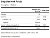 Itin vitaminas D-3 su kokosų aliejumi 2000 UI 60 gelio kapsulėmis