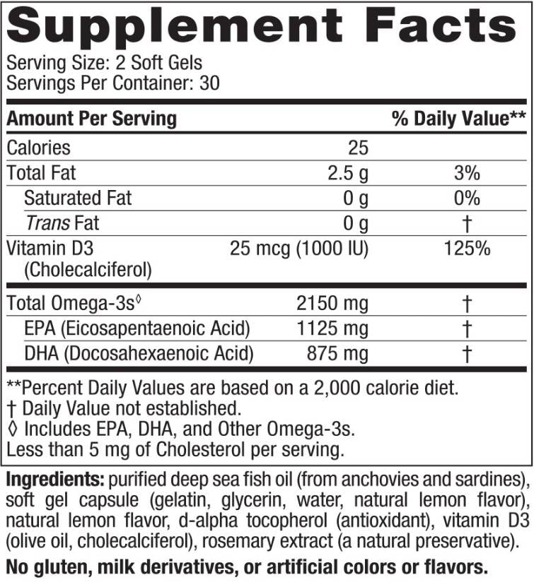 Ultimate Omega 2x 2150mg | S vitaminem D3 - 60 gel kapsle