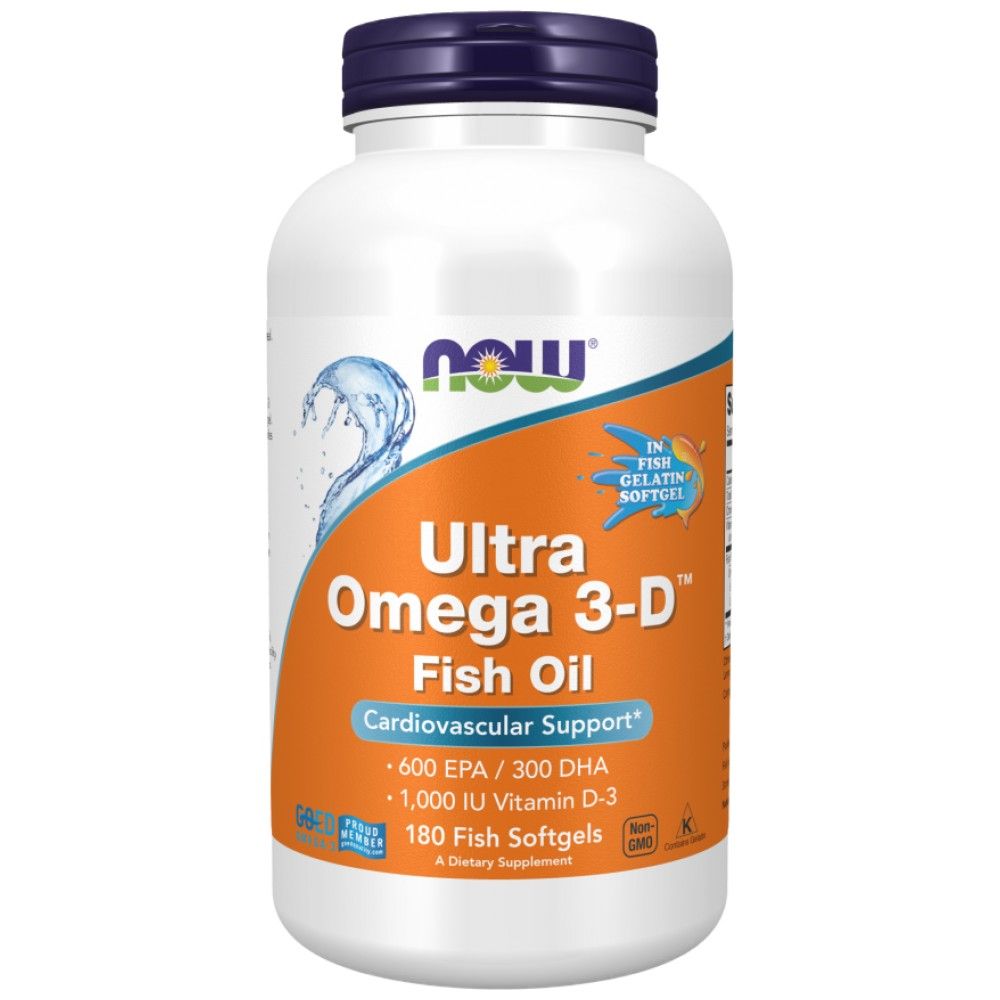 Ultra Omega 3D met vitamine D-3-180 gelcapsules
