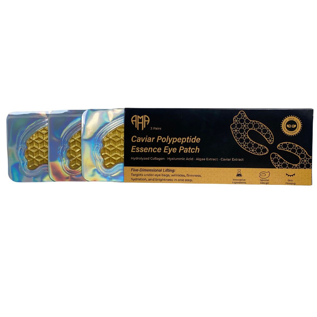 Caviar polipéptido Essence Eye Patch: colágeno intensivo y cuidado de hidratación (3 PC)