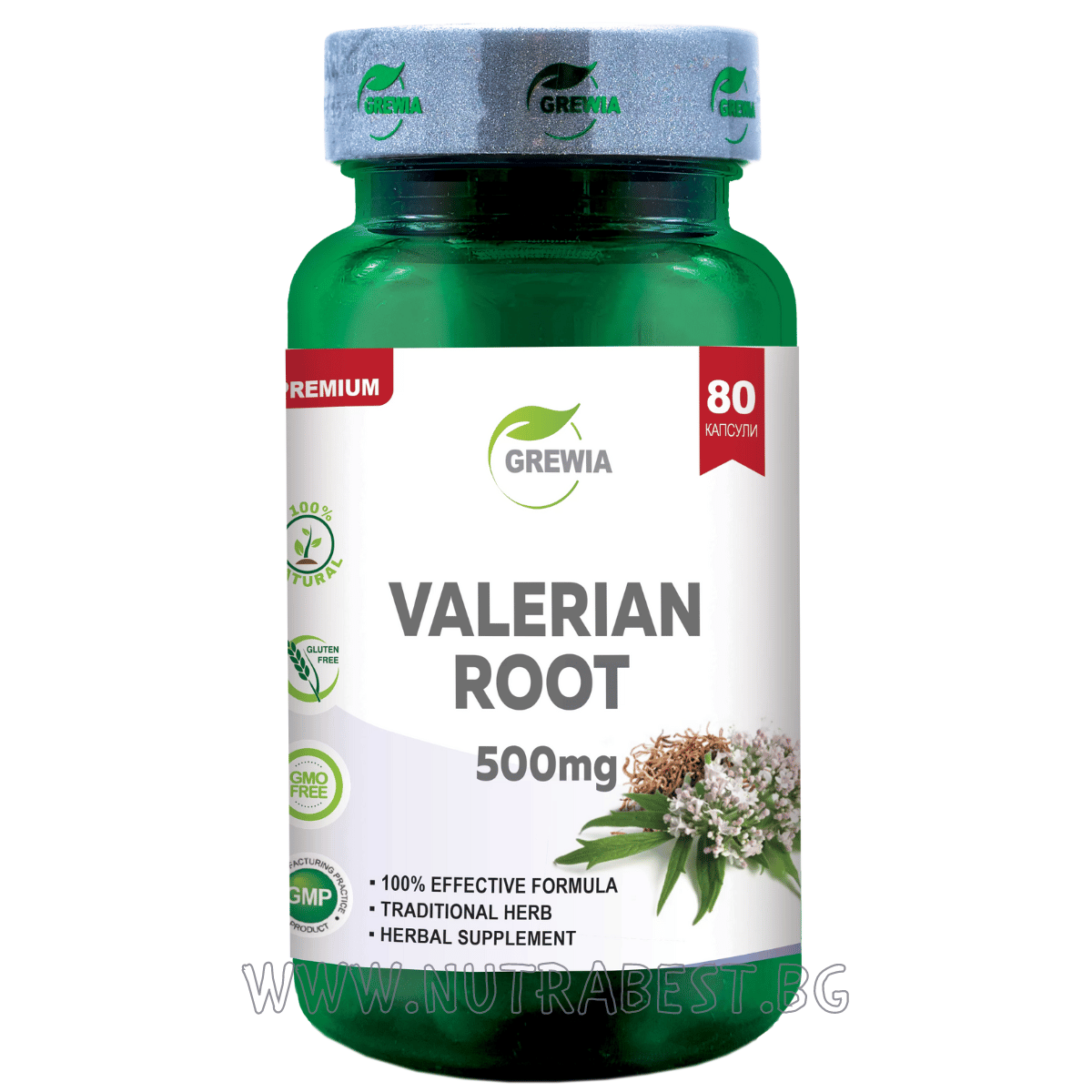 Valerian Root 500mg / 80 tobolek, 80 dávek / grewia