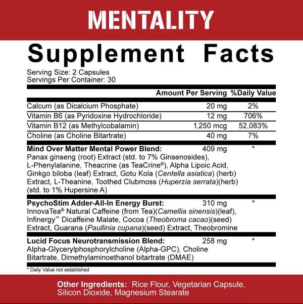 Mentality | Energy and Focus Nootropic 60 капсули