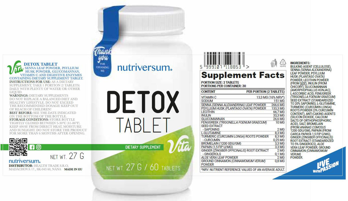 Detox Tablet | Detox Formula - 60 Таблетки - Feel You