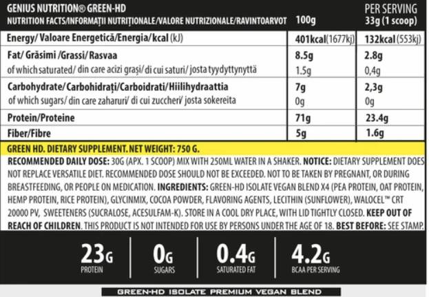 Vegan Green -HD - 750 gramů