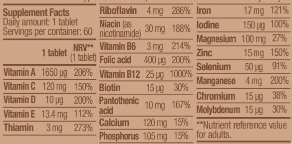 Veganiški multivitamin 60 skirtukai