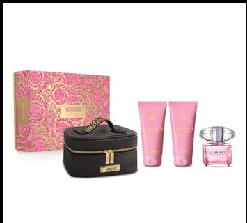 Versace Bright Crystal Eau De Toilette Spray 90ml Christmas Set 4 Pieces