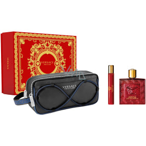 Versace Eros Flame Eau De Parfum Spray 100ml Set 3 Pieces