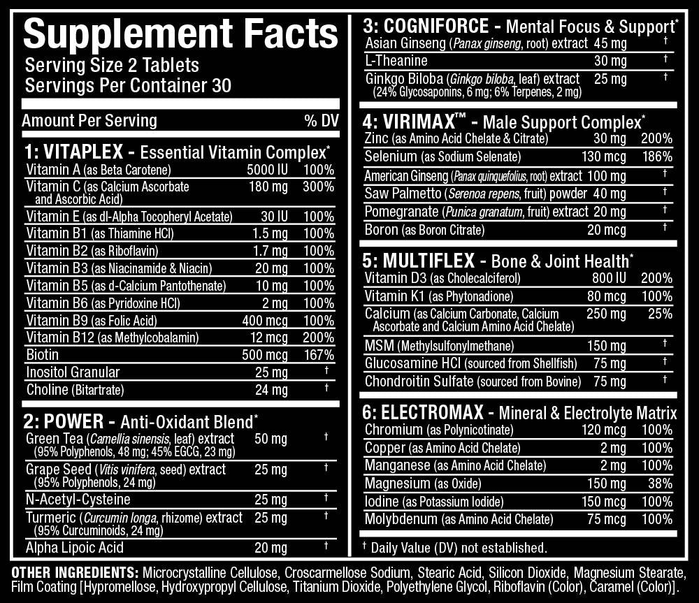 Vititform / Premium Multi-Vitamin fir Männer 60 Pëllen