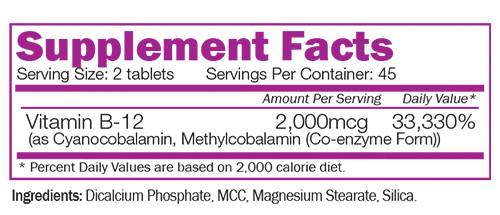 Tablety vitamínu B -12 - 90