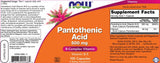 Vitamine B -5 / pantotheenzuur 500 mg - 100 capsules