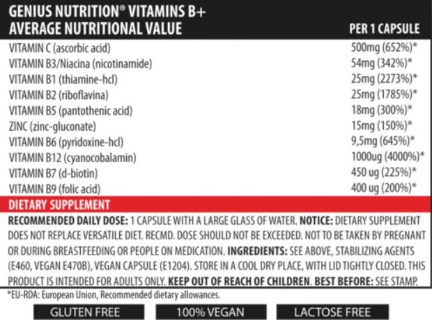 Vitamin B+ - 60 capsules
