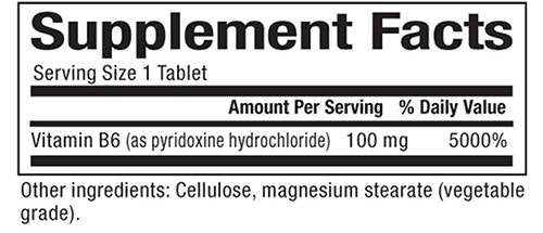 Vitamina B6 100 mg 90 tabletas