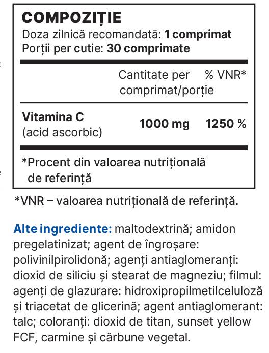 Witamina C 1000 mg - 30 tabletek