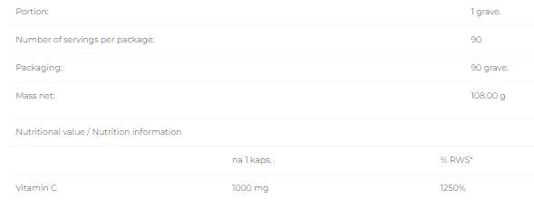 Vitamin C 1000 mg - 90 tobolek