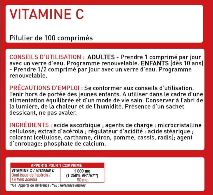 Vitamina C 1000 mg | Vegan Friendly - 100 tabletas