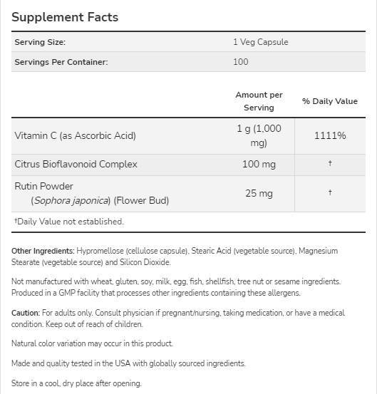 Vitamin C-1000 / with Bioflavonoids - 30 capsules