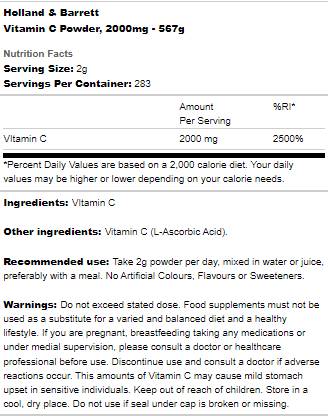 Vitamin c Pudder - 567 Gramm