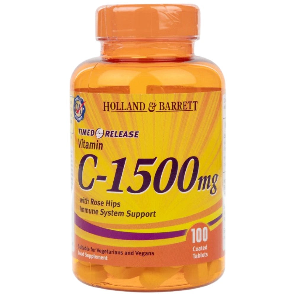 Witamina C z różami biodrami 1500 mg | Wydanie czasowe - 100 tabletek