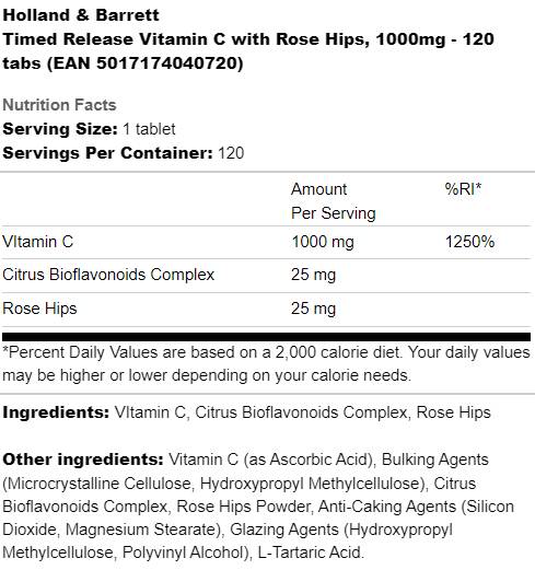 Witamina C z różami biodrami 1500 mg | Wydanie czasowe - 100 tabletek