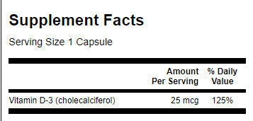 Vitamin D 1000 IU - 30 capsules