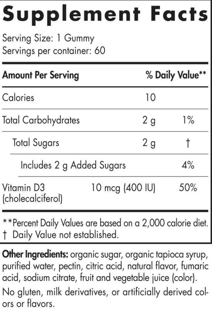Vitamin D3 Gummies Kids 400 IU - 60 Gummies