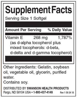 Vitamina E mixta 400 UI - 100 cápsulas de gel