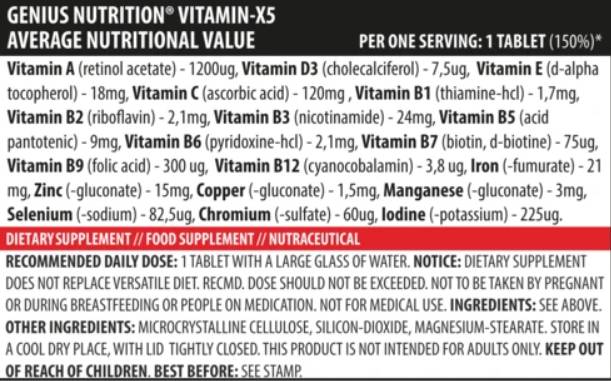 Vitamin-X5 - 120 Tablets