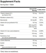 Vitamin B -125 Komplex - Héich Potenz 250 Kapselen