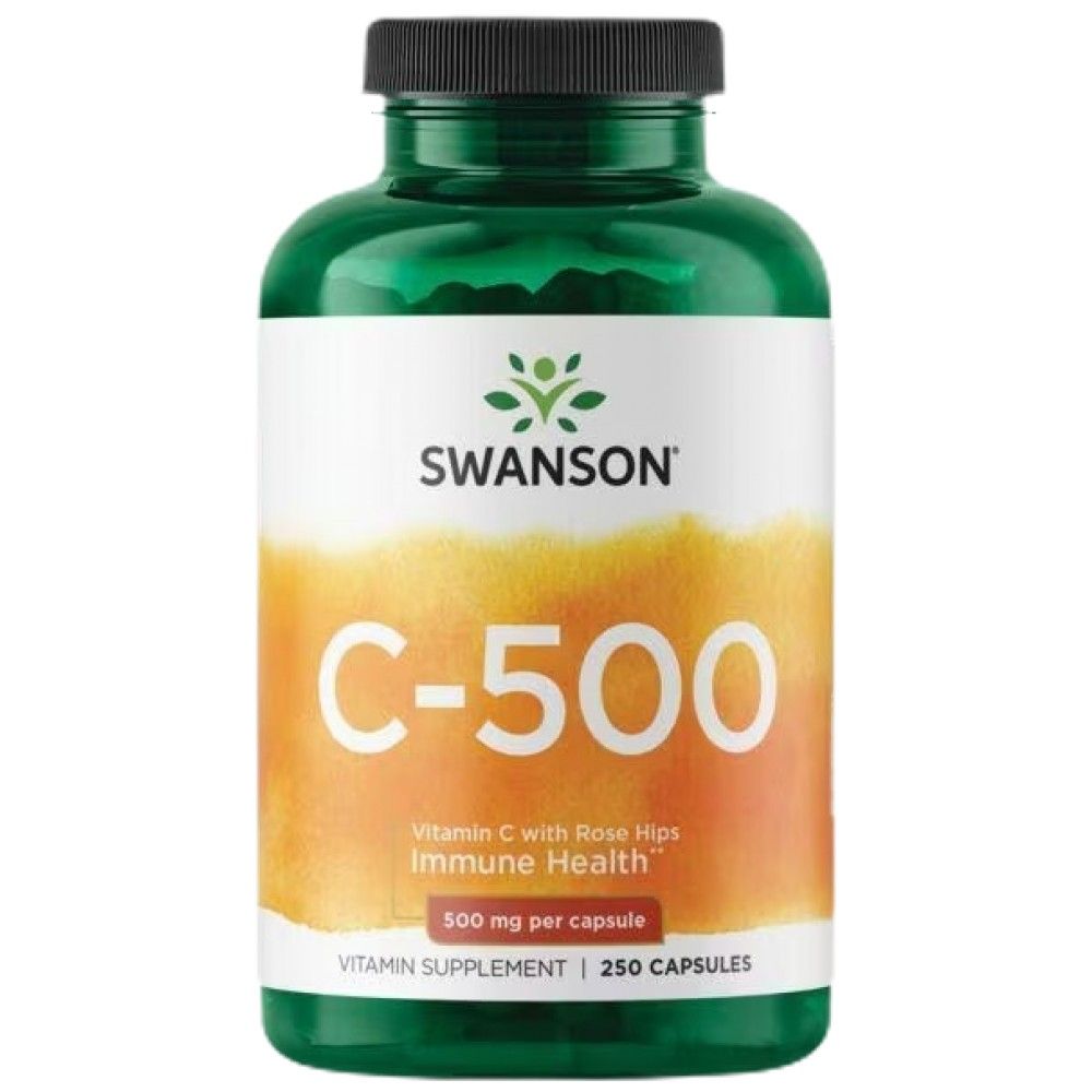 Vitamin C with Rose Hips 500 mg - 250 capsules