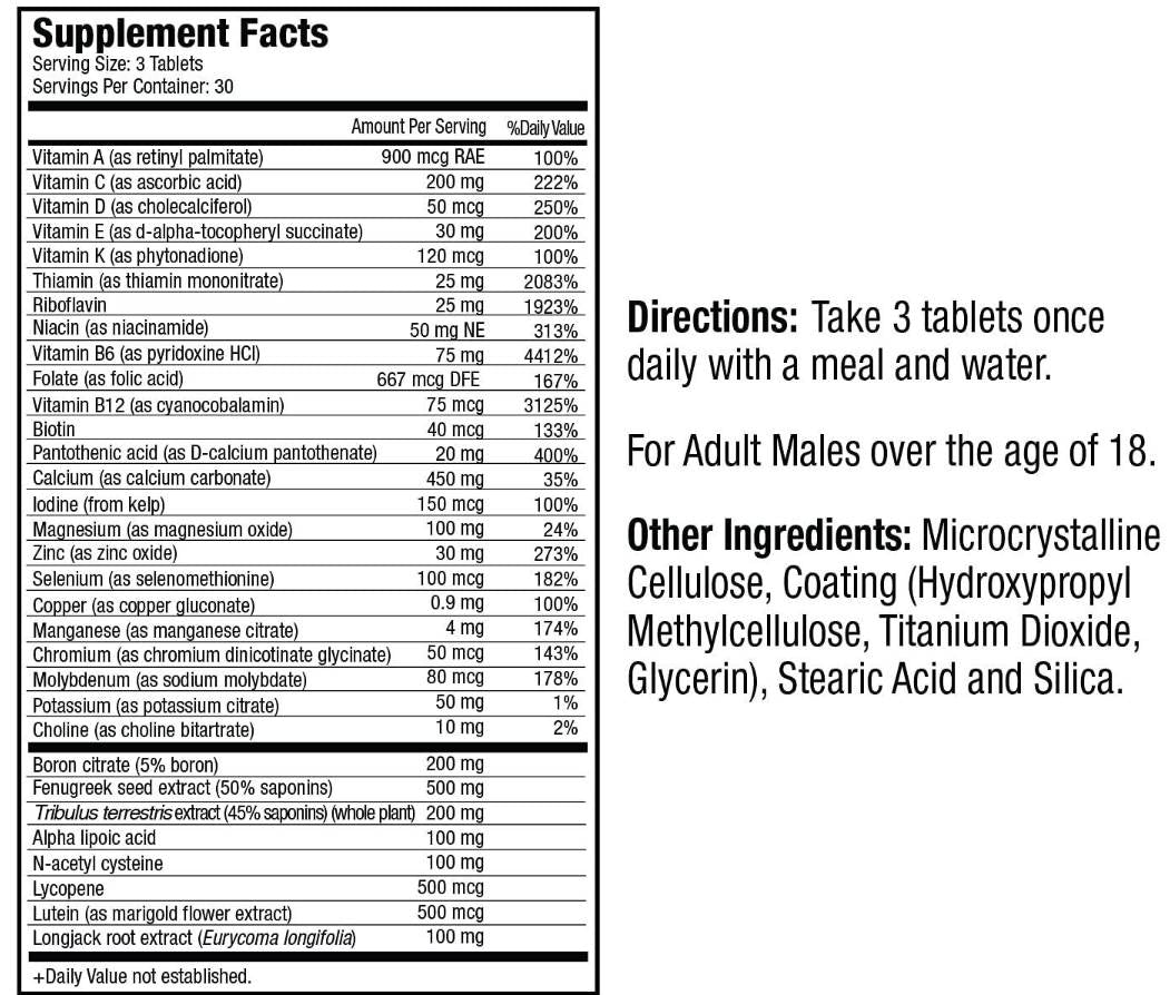 Vitamin T | Multi-Vitamin for Men - 90 Tablets