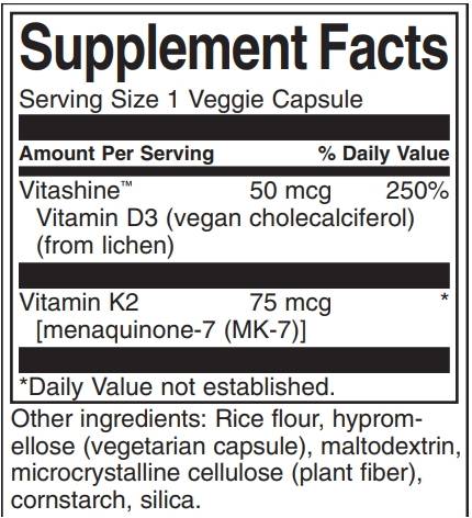 Vitamines D3 en K2 60 capsules