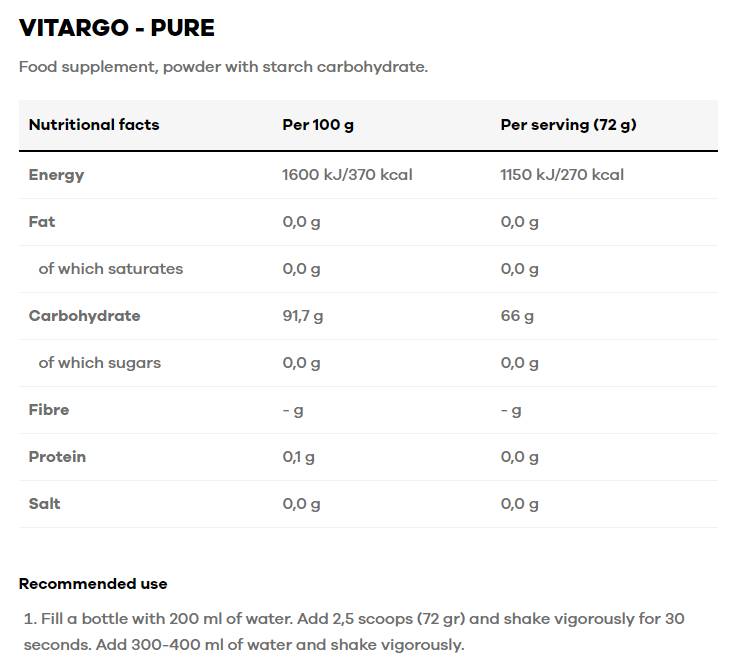 Vitargo Pure - 2000 gramas