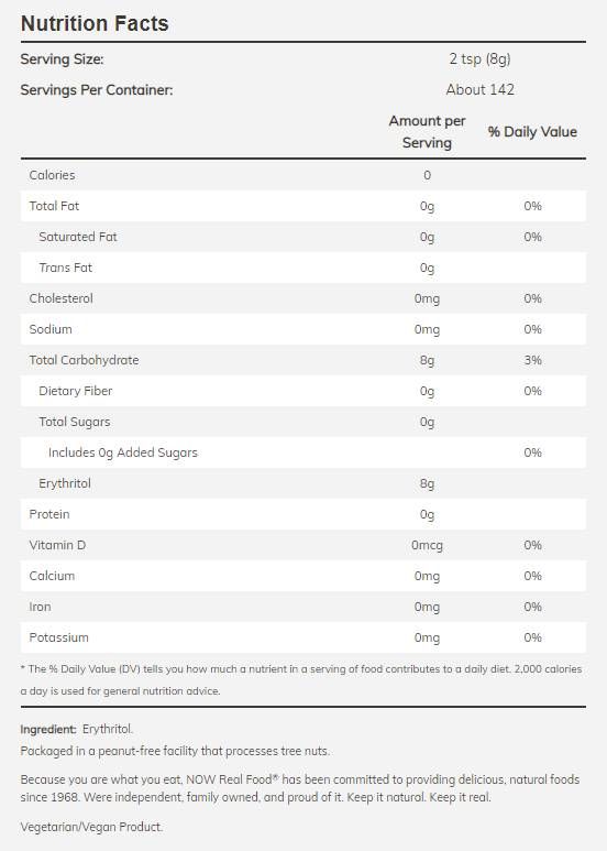 ERYTHritol / Keto Friendly Zero Calories Sweetner - 1134 gramas