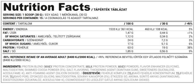 Baza serwatki | Koncentrat białka serwatki + białko mleczne - 450 gramów