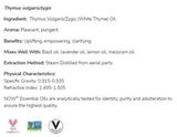 White Thyme Oil | 100% Thymus Vulgaris / Zygis - 30 ml