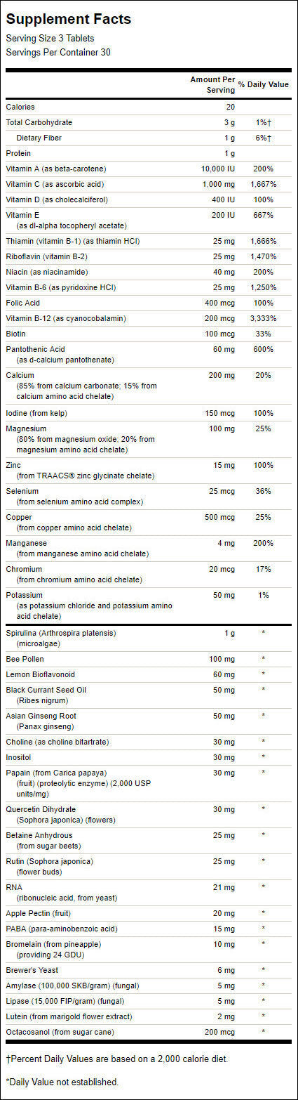 Whole Food Multi Formule - 90 tablet
