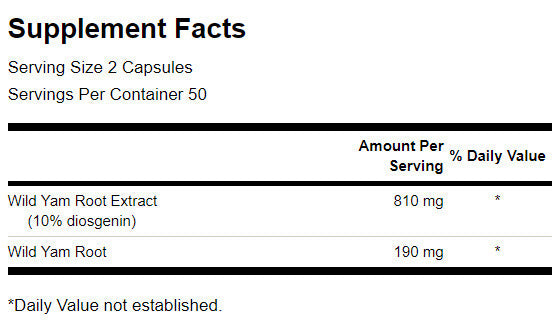 Wild Yam Root 405 mg - 100 capsules