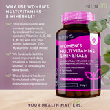 Women's Multivitamins with Biotin and Hyaluronic Acid 180 Vegan Tablets