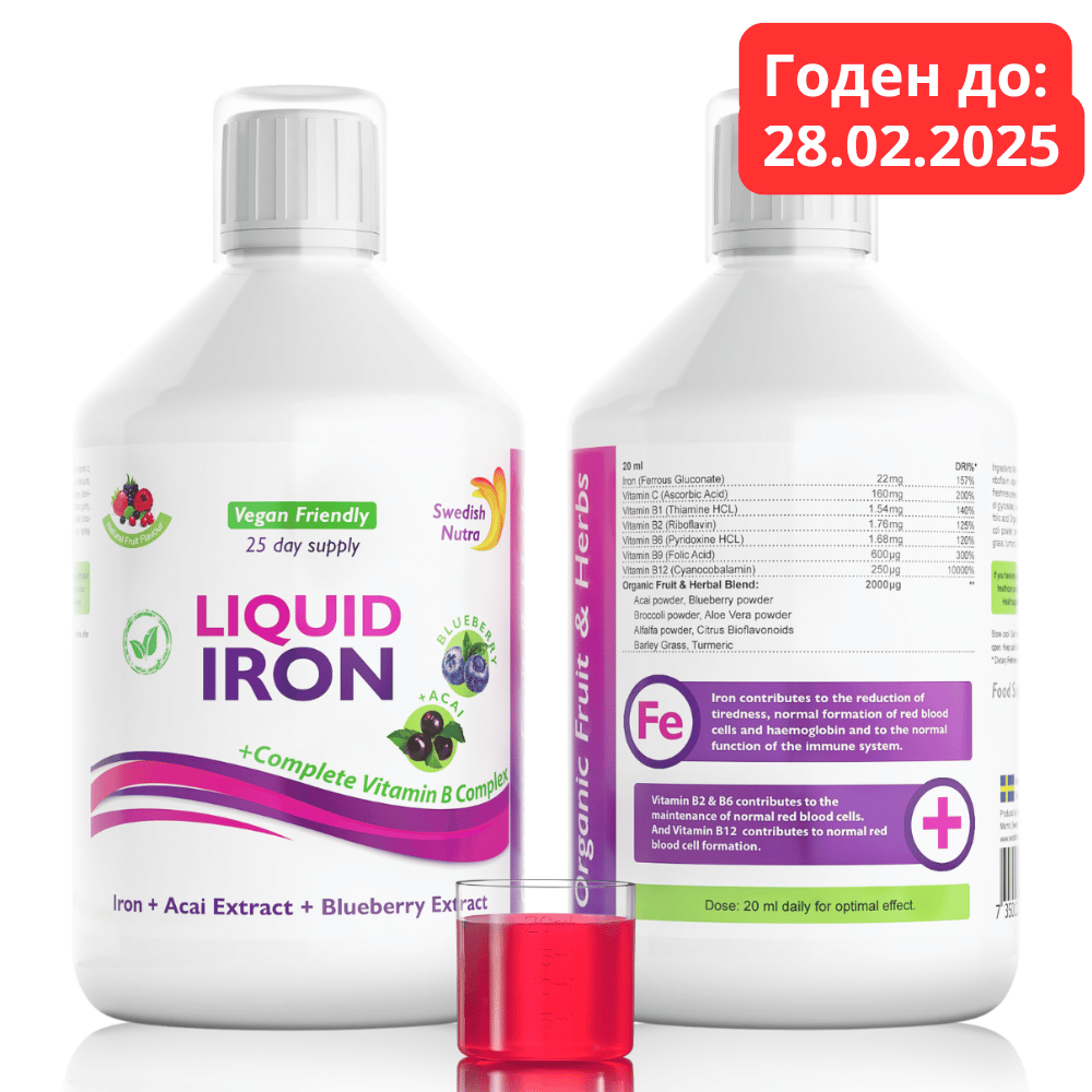 Iron with B-Complex and Organic Fruit and Herbs Extract 500 ml / Vegan / (Copy)