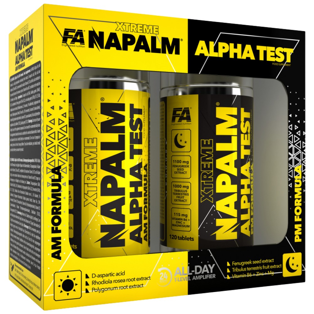 Xtreme Napalm Alpha Test | AM & PM Formula - 120 + 120 Tablets