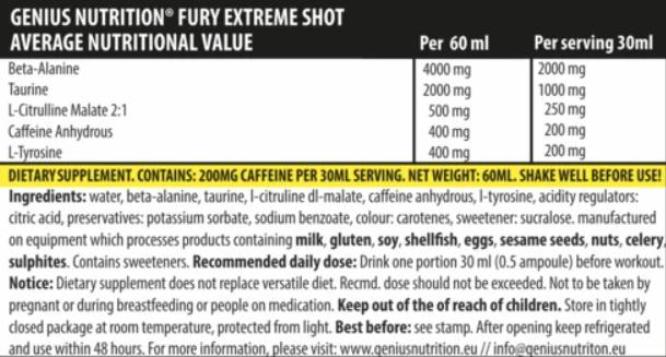 Fury Extreme Shot - 60 мл