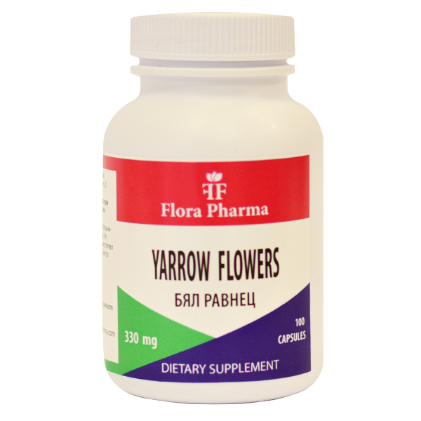 Yarrow (Kwiaty Yarrow) 1980 mg / 100 kapsułek, 33 dawki / flora farma