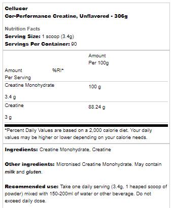 „Cor Performance Creatine“ - 306 gramai