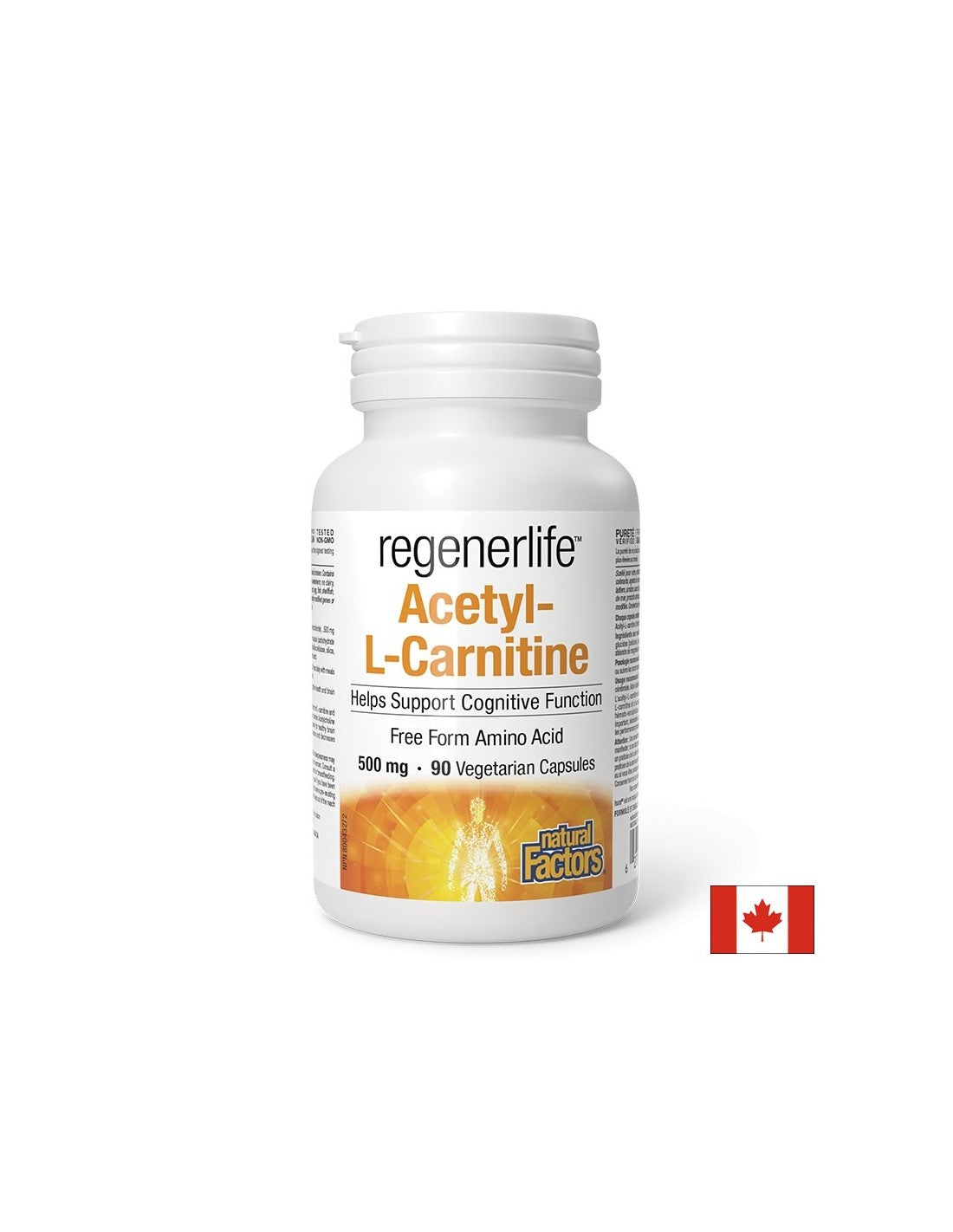 Acetyl-L-Carnitine Regenerlife™ - Energy, concentration and metabolic support, 90 capsules