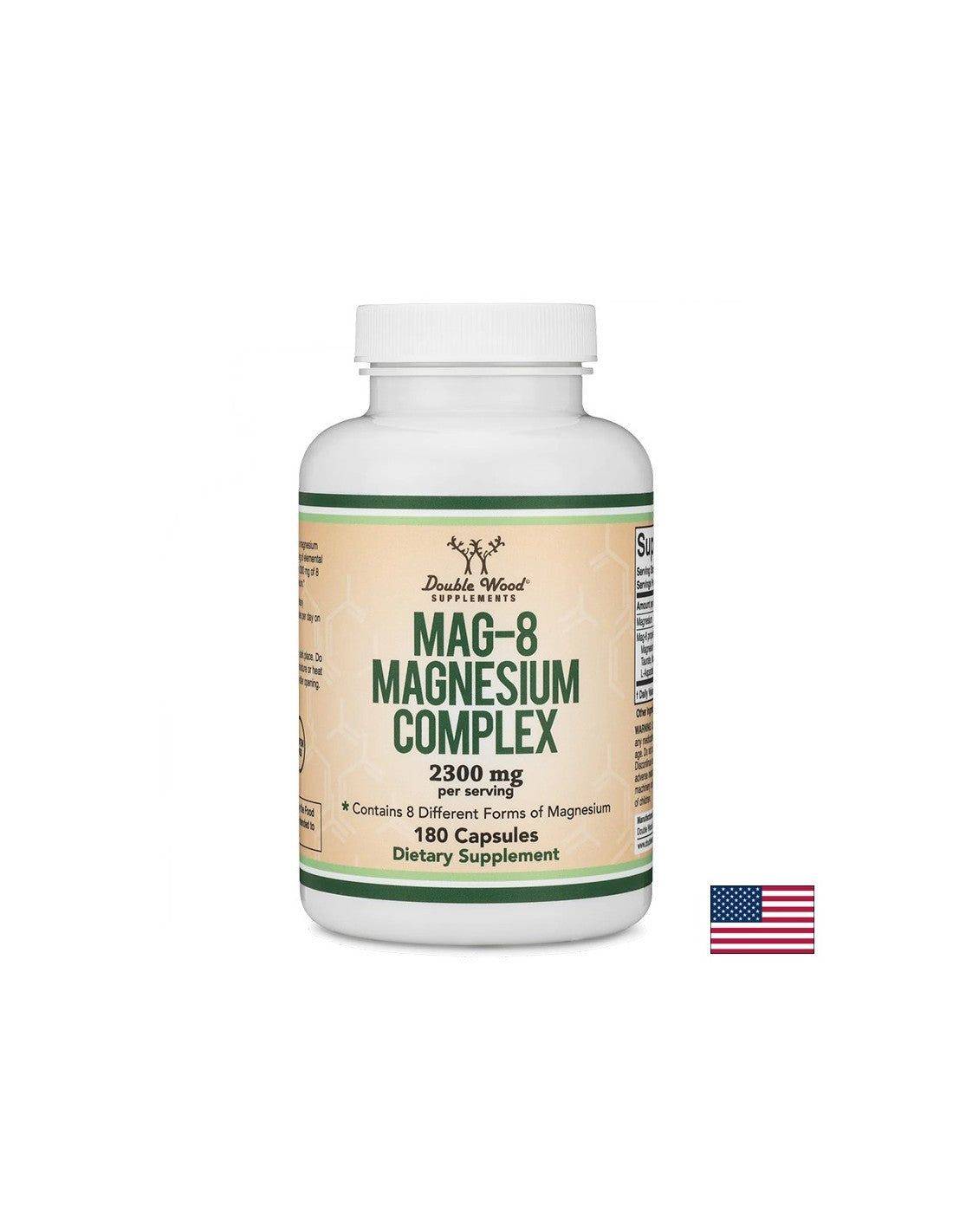 Mag -8 Complejo de magnesio: 8 formas de músculo de magnesio, salud y salud neurológica, 142 mg, 180 cápsulas para 6 meses de admisión