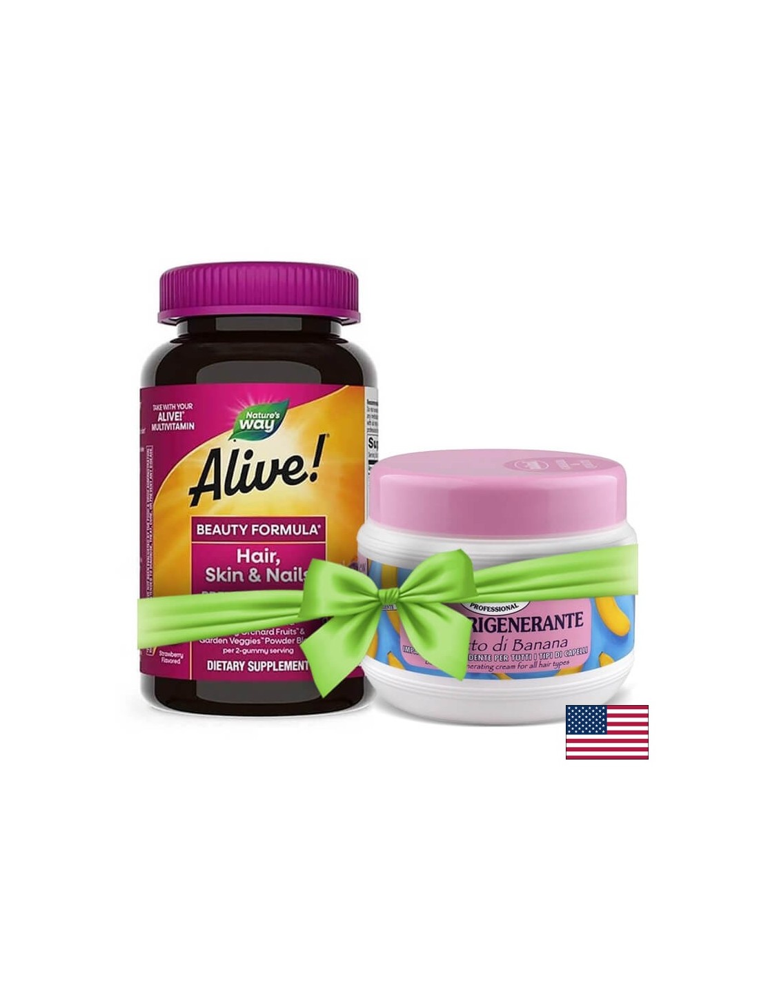 <tc>Alive</tc>! Multivitamin Gummy Premium Formule pro vlasy, kůži a nehty / <tc>Alive</tc>! Vlasy, kůže a nehty – prémiové složení, 60 gelových tablet Nature's Way