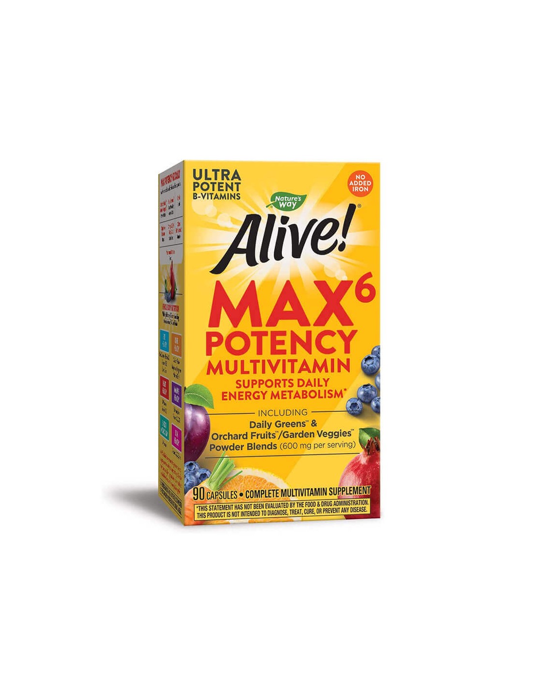 Alive!® Max6 Max Potency Multivitamin (No Iron) Алайв! / Мултивитамини максимум сила (без добавено желязо), 90 капсули Nature’s Way - Feel You